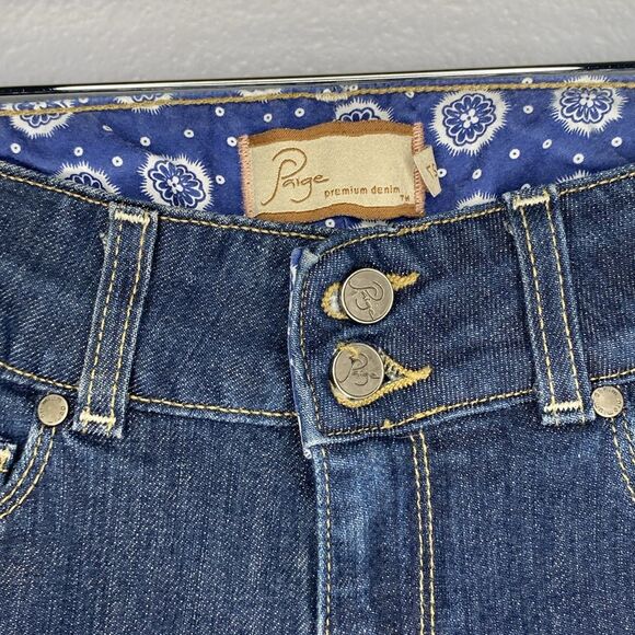 Paige Hidden Hills Dark Wash Stretch Bootcut Jeans Size 27 - Picture 4 of 10